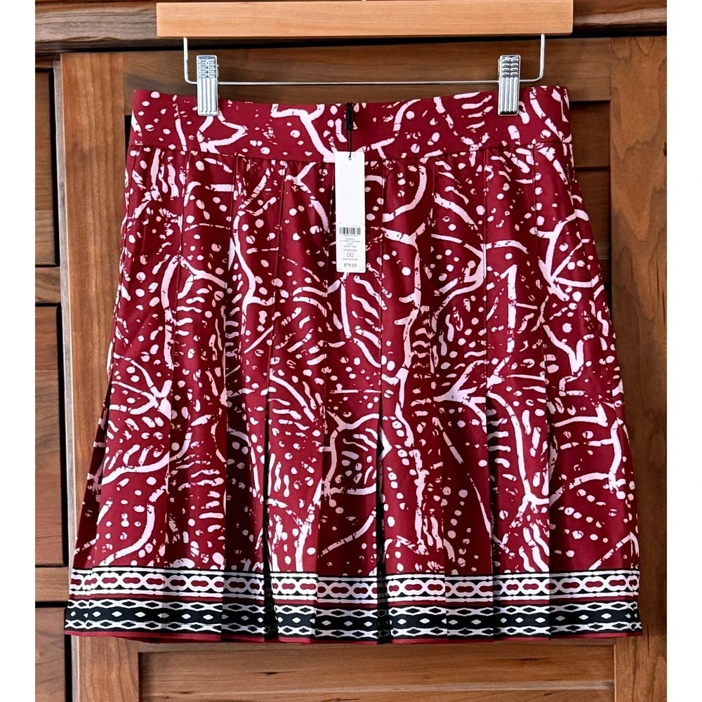 NWT‎ Chico's Size 00 (2) UPF Pleated Skort Russet Red Pockets Activewear Casual